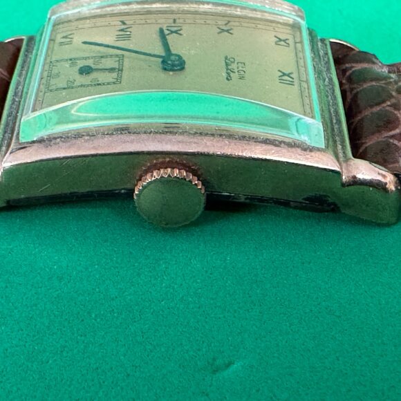 Vintage Elgin Deluxe 17817 Men’s Wristwatch 17 Jewels Gold-Filled Case works- 07 - Picture 3 of 9
